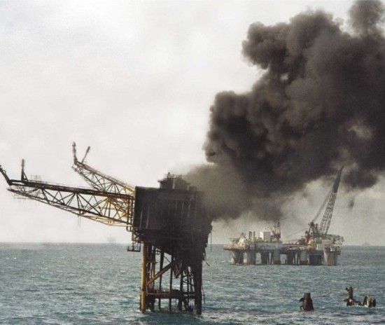 The Piper Alpha after the fire.