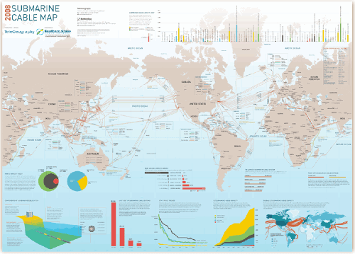 Map of subsea / submarine cables