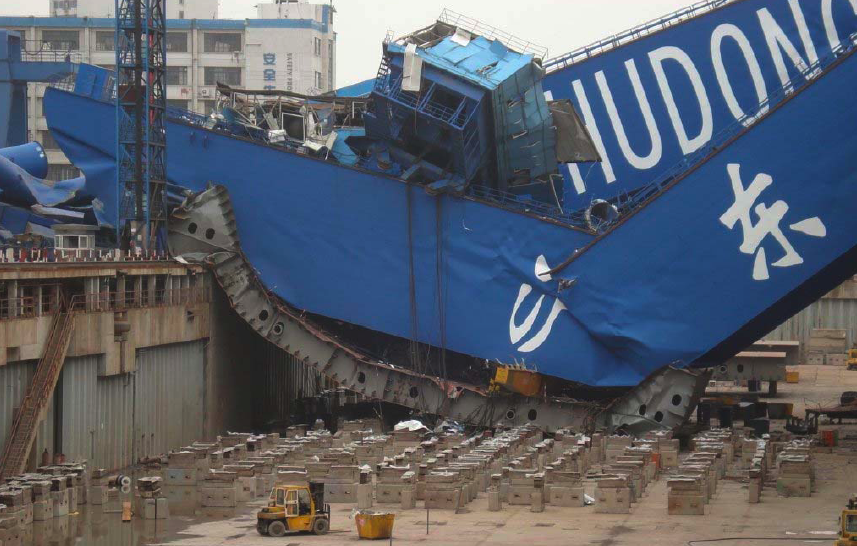 jumbo crane colapse, Hudong-Zhonghua Shipbuilding,  Pudong China