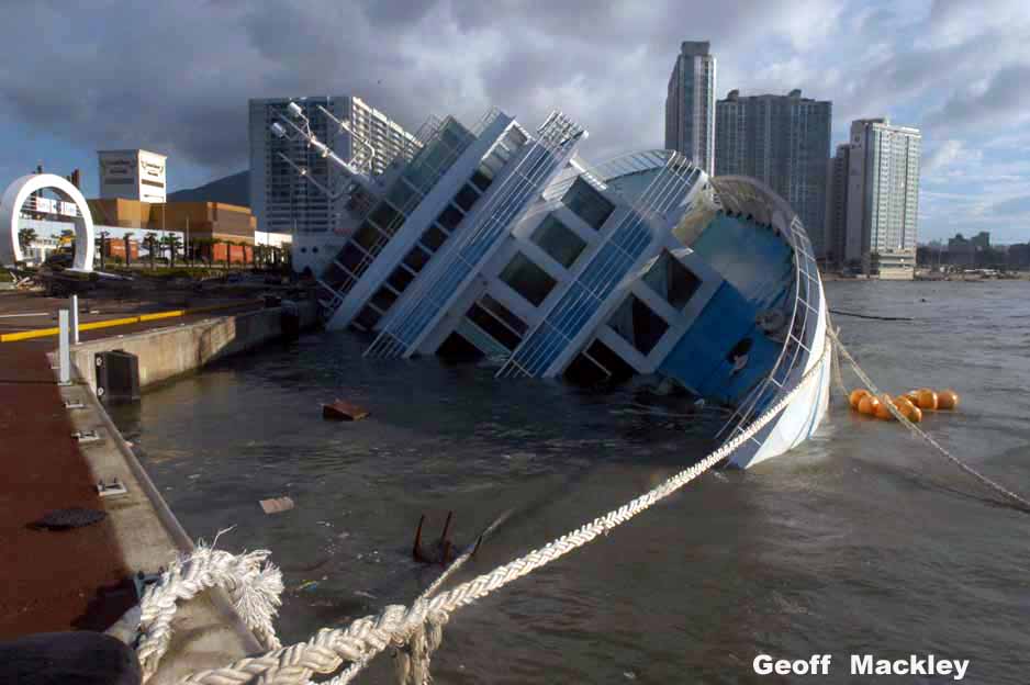capsized ship