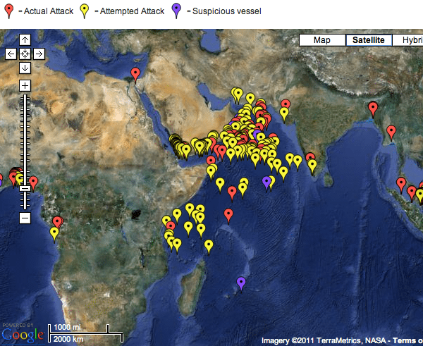 indian ocean piracy 2011 map