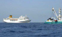 Costa Allegra under tow by F/V Trévignon.  (Reunion Island Prefecture)  View larger image  View larger image costa allegra, seychelles  The Costa Allegra cruise ship is seen from an airplane at sea near the Seychelles, Monday, Feb. 27, 2012. (Indian Navy via Seychelles Office of the President)  View larger image  View larger image In this photo taken by the Indian Navy Monday, Feb. 27, 2012 and released by the Seychelles Office of the President on Tuesday, Feb. 28, 2012, the Costa Allegra cruise ship is seen from an airplane at sea near the Seychelles. (AP Photo/Indian Navy via Seychelles Office of the President)  In this photo taken by the Indian Navy Monday, Feb. 27, 2012 and released by the Seychelles Office of the President on Tuesday, Feb. 28, 2012, the Costa Allegra cruise ship is seen from an airplane at sea near the Seychelles on Feb. 28th. (Reunion Island Prefecture)