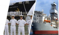 MAINE-MARITIME-ENSCO MAINE-MARITIME-TRAINING-SHIP AND ENSCO DRILLSHIP