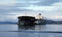 Exxon-Valdez The Exxon Valdez aground on Bligh Reef. Photo: NOAA