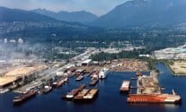 An aerial shot of Seaspan's Vancouver Shipyards. Photo: Seaspan Shipyards