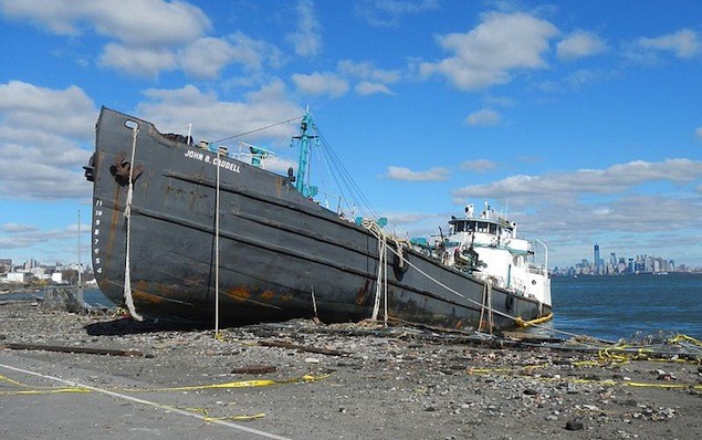 The John B Caddell pictured on November 3, 2012, just a few days after Hurricane Sandy. Image: USCG