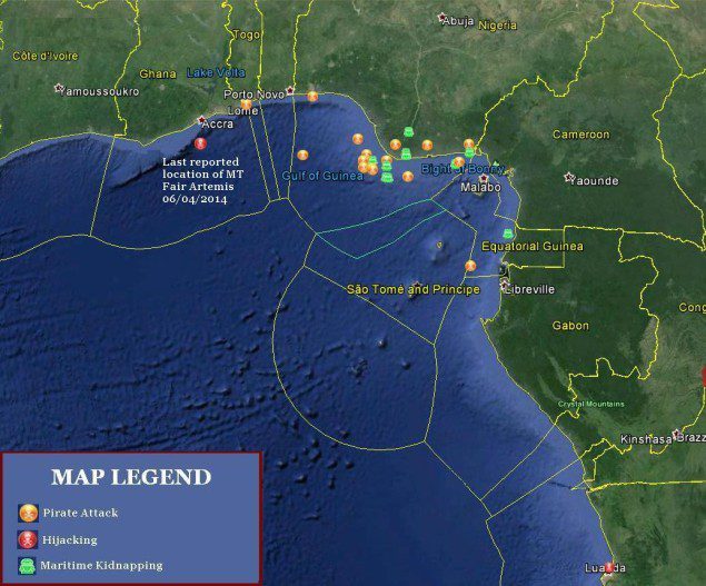 Gulf of Guinea Piracy 2014 (Data and analysis from Oceanus and Delex)