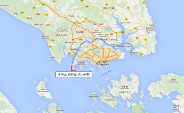 The location of Tuas Terminal Phase 1. Map: Daelim