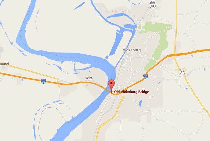 Location of the Vicksburg Railroad Bridge
