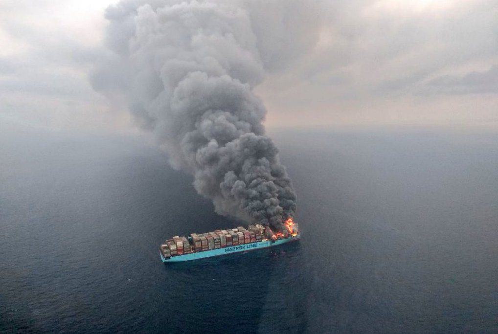 Major Fire on Ultra-Large Containership Maersk Honam in Arabian Sea