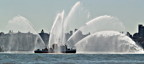 FDNY Fireboat Spray With Water Monitors