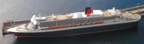 The Queen Mary 2 as seen from above