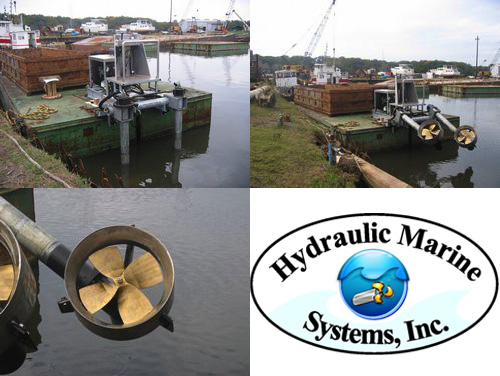 Hydraulic Marine Systems Thrusters On A Barge