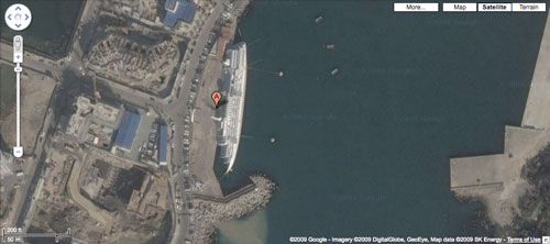 Sunken Cruise ship On Google Maps