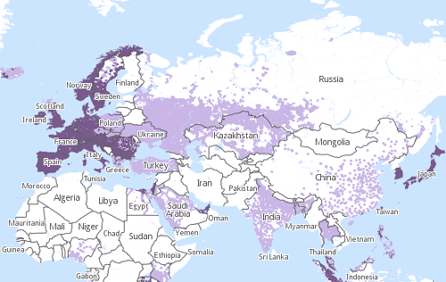 kindle international coverage map