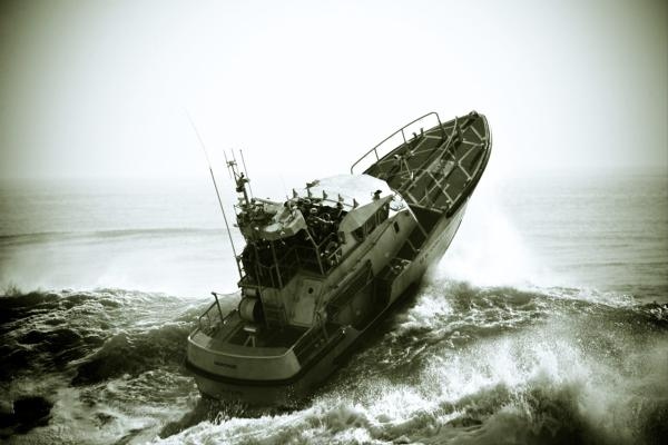 USCG Surf Rescue Boat In Heavy Seas