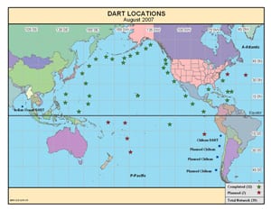 NOAA image of DART locations as of August 2007. Please credit 