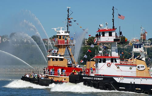 Tug Boats with nautical flags