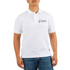 Buy a gCaptain White Golf Shirt