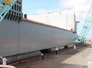 Yokohama ship airbags lifting barge megablock
