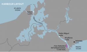 Panama Canal - PSA Panama International Terminal Map