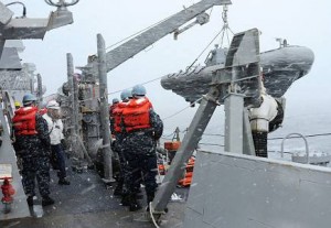US NAVY 7th Fleet Japan Earthquake/Tsunami Response - RIB IN Snow