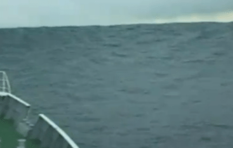 Are Tsunami’s Harmless At Sea? Video of Japanese ship encountering tsunami at sea.