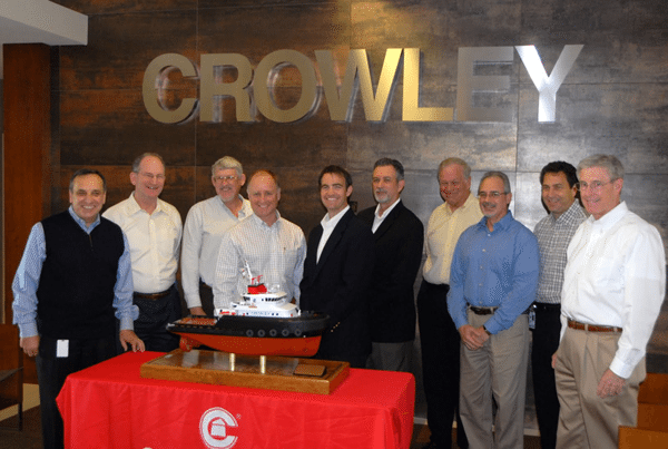 Bollinger Presents Model of New Ocean Class Tug to Crowley