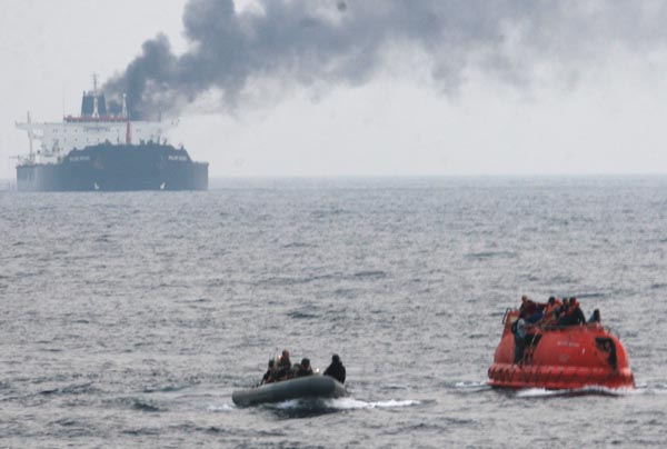 VLCC ablaze in Gulf of Aden after suspected pirate attack, crew safe