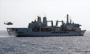 Royal Navy Fort Victoria support ship