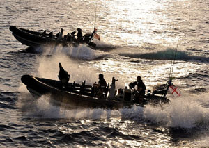 HMS Cornwall Royal Marines rhib inflatable boat special forces seals
