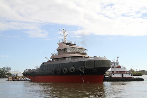 Bollinger Launches First of Four Ocean Class Tugs for Crowley