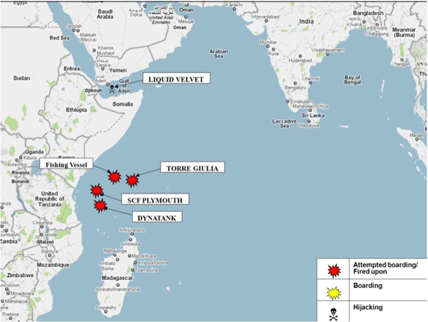 Indian ocean piracy activity somali pirates