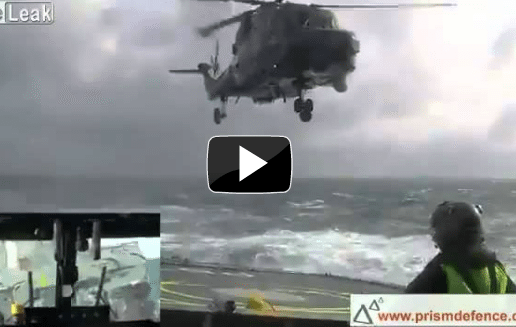 Insane Helicopter Landing in Rough Seas [VIDEO]