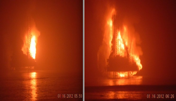 Nigeria Jack-Up Fire Update: Hercules Liftboat Caught in Fire, Two Still Missing from Chevron Rig