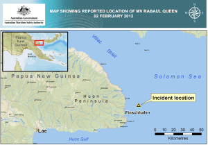 Australian Maritime Safety authority papua new guinea map mv rabaul