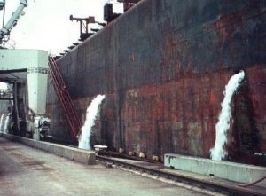 File photo. Ballast water discharge