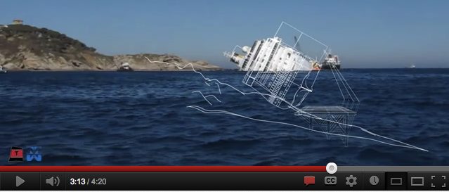 Costa Concordia Wreck Removal Video, Not Quite Accurate