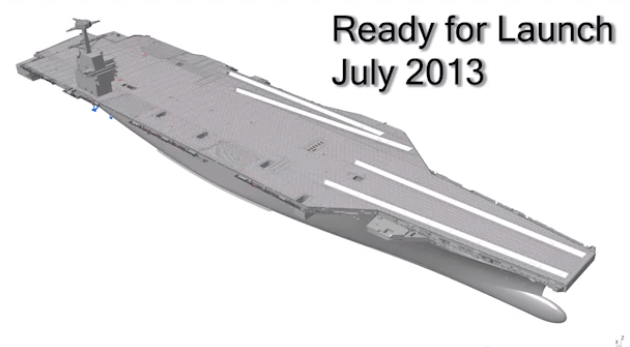 Gerald R. Ford Build Sequence: Keel-laying to Launch in Under Two Minutes [VIDEO]