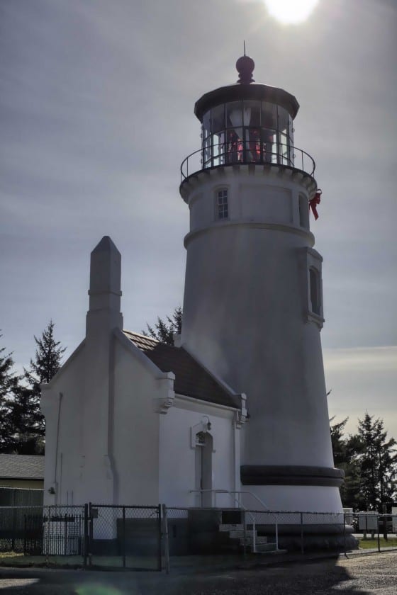 The Umpqua River Lighthouse guards the Winchester Bay, Ore., coast on May 14, 2012. On this day the maintenance of the light was passed to Douglas County. U.S. Coast Guard high dynamic range photo illustration by Petty Officer 2nd Class Eric J. Chandler.