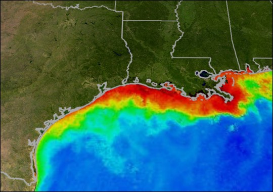 Gulf Of Mexico Fisheries Dead Zone Map