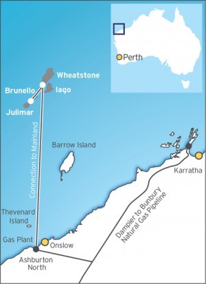 wheatstone LNG chevron australia map