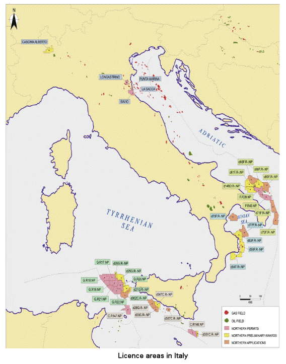italy offshore oil fields