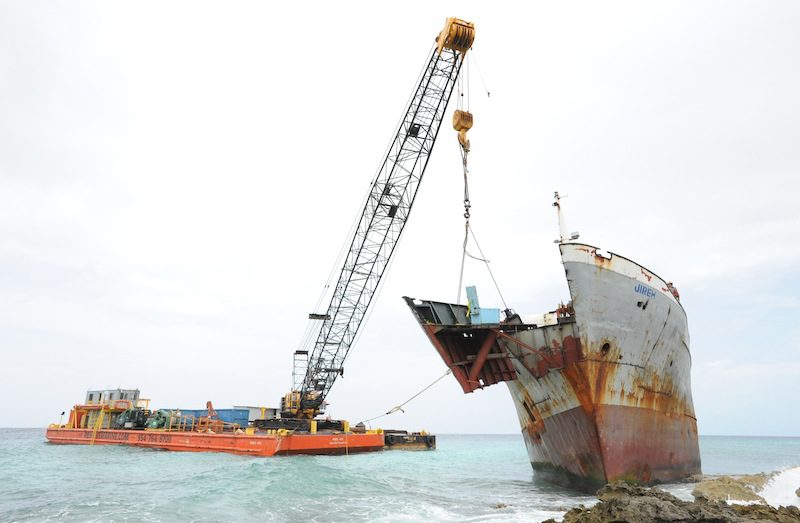 Grounded Freighter Gets Cut Up in Puerto Rico