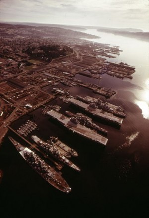 puget sound naval shipyard aerial view