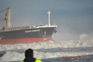 ocean breeze bulk carrier chile aground beach
