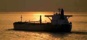 crude oil tanker sunset