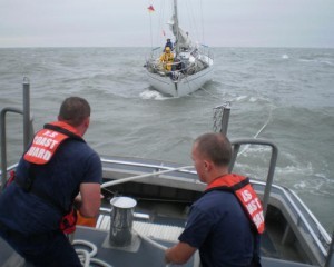 USCG Sailboat storm rescue at sea