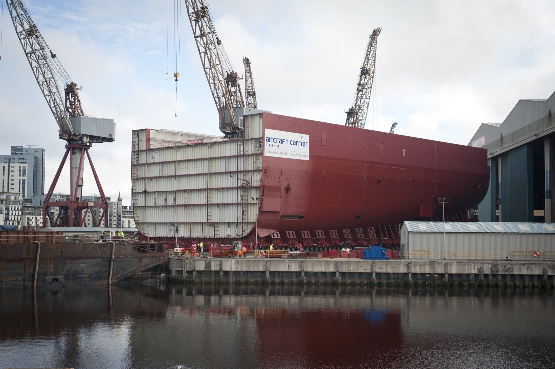 Shipyard Photo of The Day – Rolling Out 11,300 Tons of Aircraft Carrier