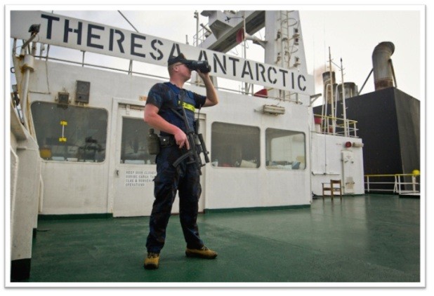 Maritime Security Consultant Aboard Ship